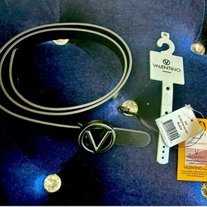 HOT Valentino Black Leather Belt